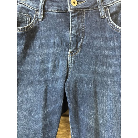 Pilcro Jeans Mid-Rise Skinny size 30 Shark Bite Raw Hem Ankle Dark Stretch Anthr - Picture 4 of 5